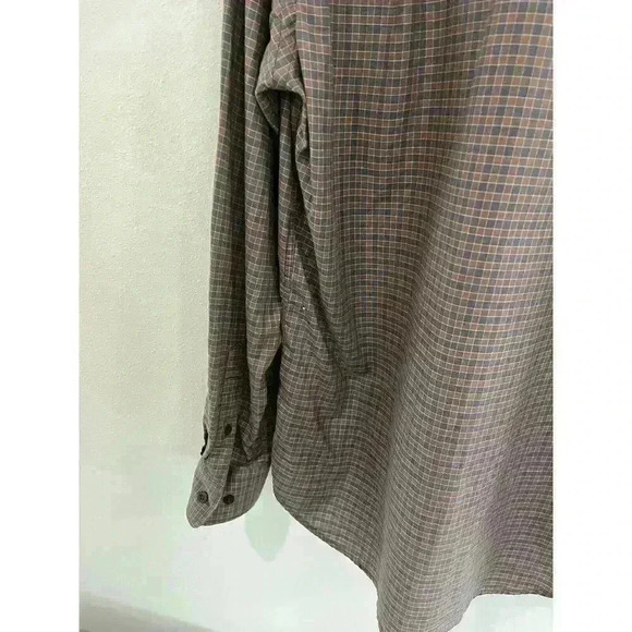 James Tattersall Shirt Mens Dress Large Brown Plaid Check Button Up Long Sleeve - Picture 4 of 4